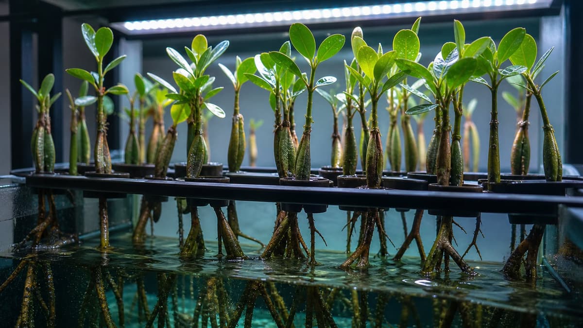 ภาพประกอบบทความ Mangrove Filtration: เลี้ยงต้นโกงกางในระบบกรองตู้ทะเล