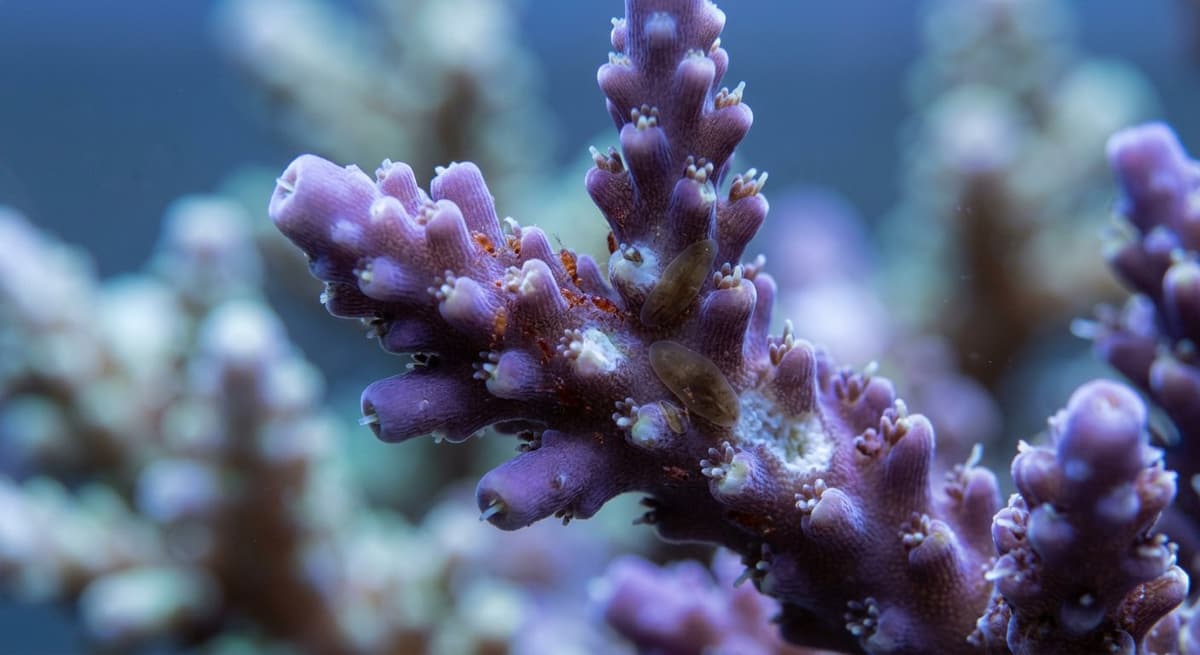 ภาพประกอบบทความ ศัตรูตัวจิ๋วของปะการัง SPS: Red bugs, Monti-eating nudi, Acro-flatworm