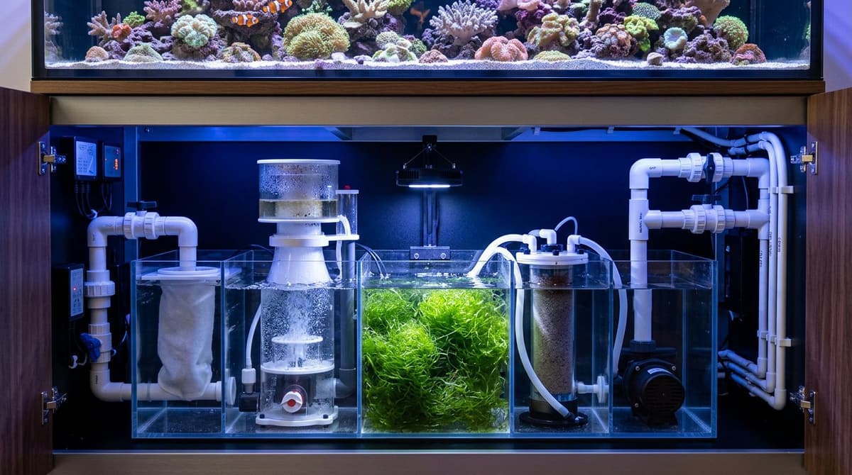 ภาพประกอบบทความ ออกแบบตู้กรองล่าง (Sump): ช่องและอุปกรณ์ที่ควรมี
